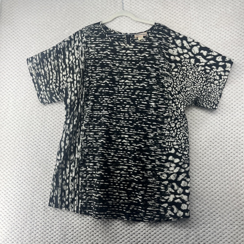 Band of Gypsies Mini Dress Abstract Print Short Sleeve Black White‎ M/L